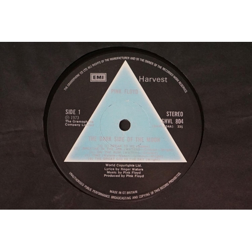 159 - Vinyl - Pink Floyd The Dark Side Of The Moon on Harvest SHVL 804.  Solid blue triangle on labels.  A... 