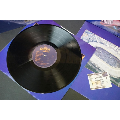 19 - Vinyl - Queen Live At Wembley '86 double LP (Parlophone – PCSP 725).  Gatefold sleeve has corner fol... 