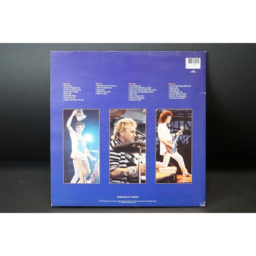 19 - Vinyl - Queen Live At Wembley '86 double LP (Parlophone – PCSP 725).  Gatefold sleeve has corner fol... 