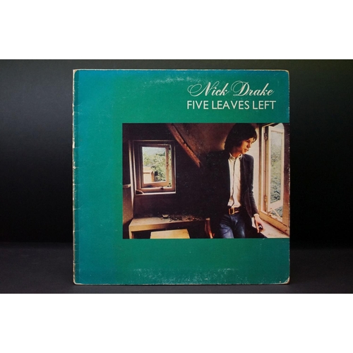 28 - Vinyl - Nick Drake - Five Leaves Left (UK 1972 2nd pressing, Pink Rim 3U / 3U matrix, Island Records... 