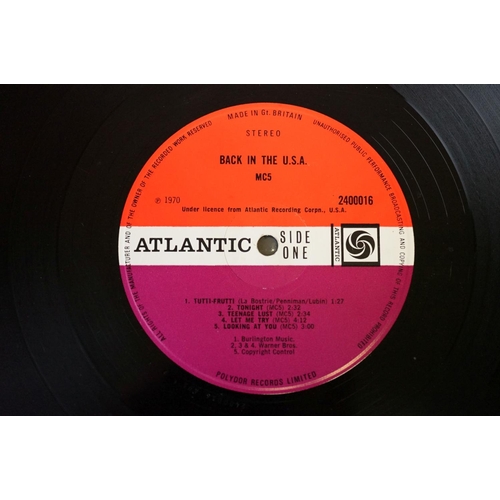 33 - Vinyl - MC5 - Back In The U.S.A. (1970, original UK 1st pressing, Plum labels, Atlantic Records, 240... 