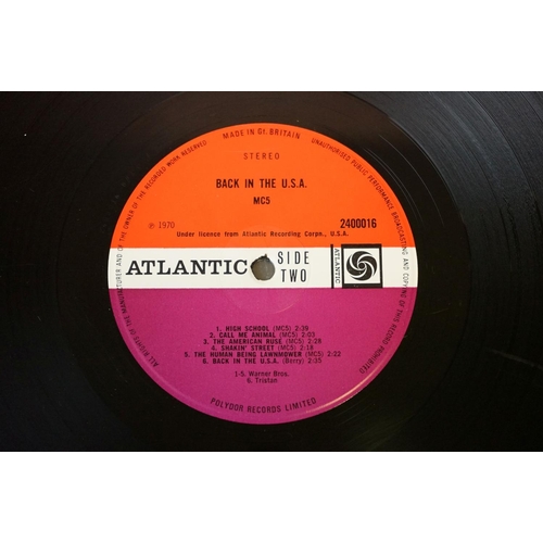 33 - Vinyl - MC5 - Back In The U.S.A. (1970, original UK 1st pressing, Plum labels, Atlantic Records, 240... 