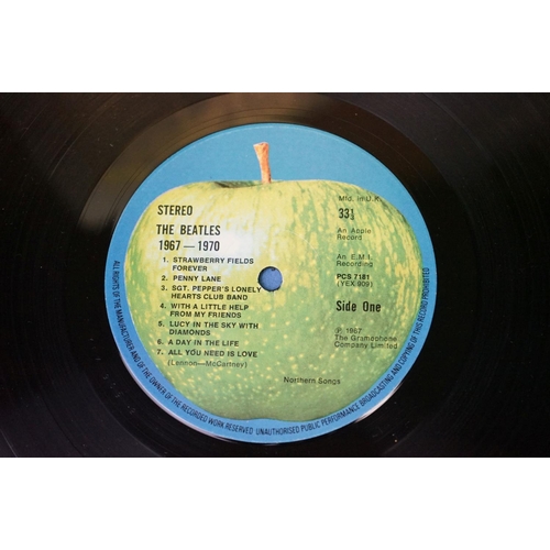 40 - Vinyl - 2 The Beatles LPs to include A Hard Days Night (PMC 1230) sleeve Vg/vinyl G, and 1967-1970 d... 