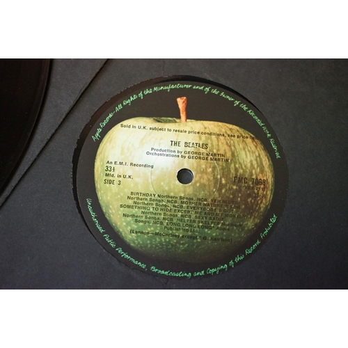 5 - Vinyl - The Beatles White Album PMC 7067/8 mono No. 0109986, top opener, black inners, 1 poster and ... 