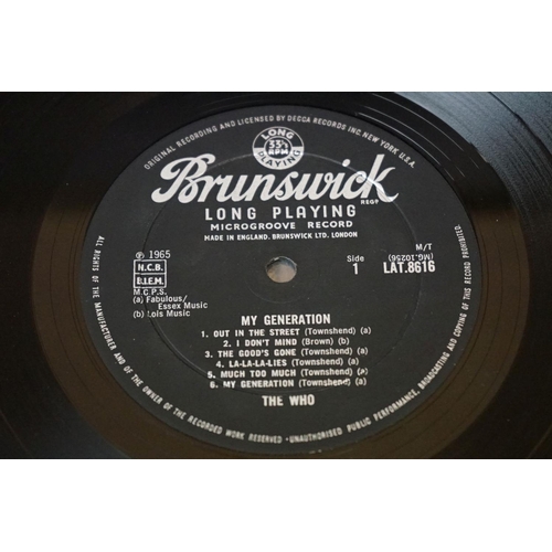 6 - Vinyl - The Who My Generation on Brunswick LAT 8616.  'G Brown' in ink to top rear of sleeve.  Sleev... 