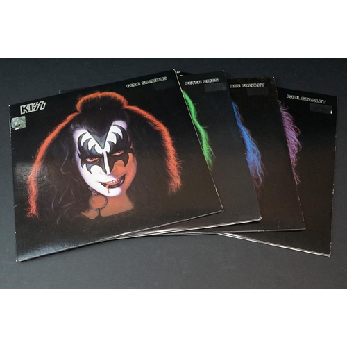 80 - Vinyl - 4 KISS member LPs to include 1978 Ace Frehley, Gene Simmons, Peter Criss, Paul Stanley.  Pos... 