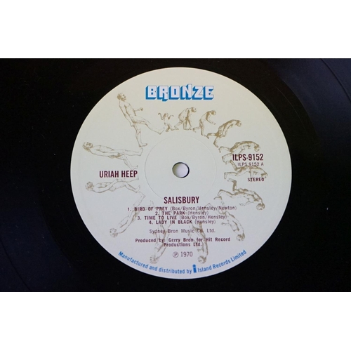 89 - Vinyl - 7 Uriah Heep LPs to include Very Eavy (ILPS 9142) bronze label, Salisbury (ILPS 9152) bronze... 