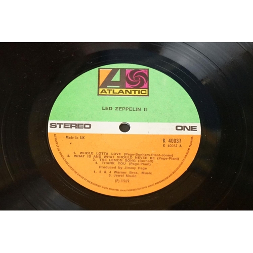 93 - Vinyl - 5 Led Zeppelin LPs to include Two (K40037) green & orange labels, Three (K50002) green & ora... 