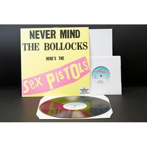 96 - Vinyl - 3 Copies of Sex Pistols Never Mind... to include 2007 30th anniversary reissue, has 2cm loss... 