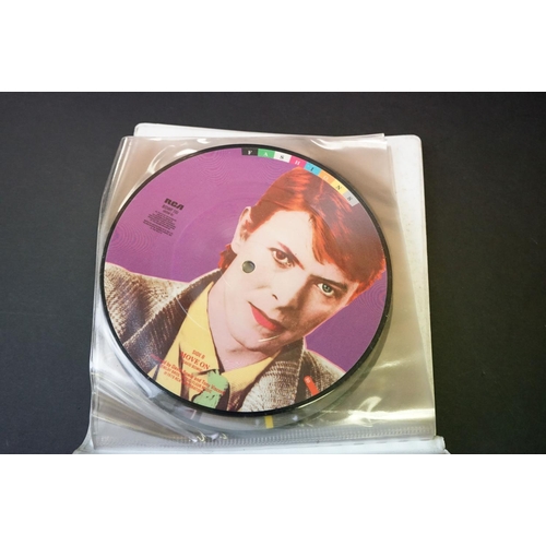 393 - Vinyl - David Bowie Fashions Picture disc set BOW100 (vinyl vg+, some storage squash to folder) plus... 