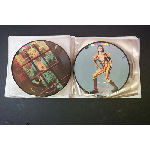 393 - Vinyl - David Bowie Fashions Picture disc set BOW100 (vinyl vg+, some storage squash to folder) plus... 