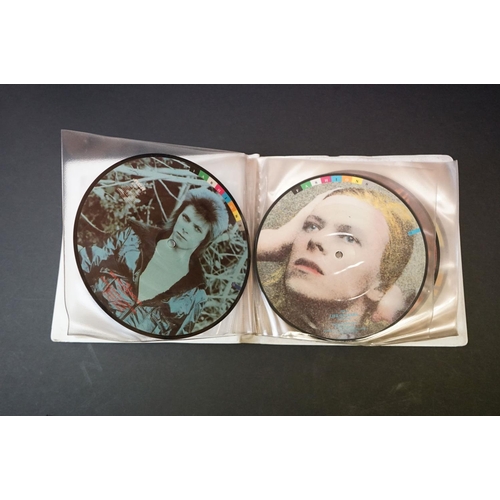 393 - Vinyl - David Bowie Fashions Picture disc set BOW100 (vinyl vg+, some storage squash to folder) plus... 