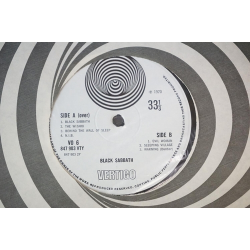 45 - Vinyl - Black Sabbath self titled on Vertigo VO6.  Large swirl label, Dunbar credit for Warning, no ... 