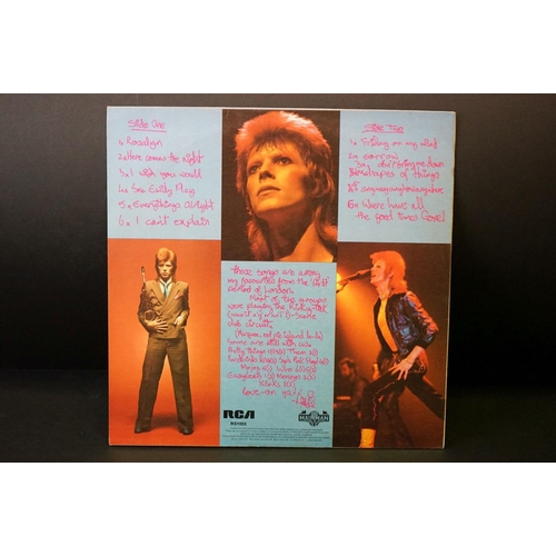 69 - Vinyl - 3 David Bowie LPs to include Ziggy Stardust (SF 8287) orange RCA label, Victor to right, Tit... 