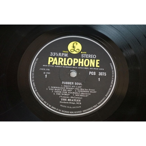 168 - Vinyl - 4 The Beatles early stereo pressing LPs to include Rubber Soul (PCS 3075) The Grampohone Co ... 