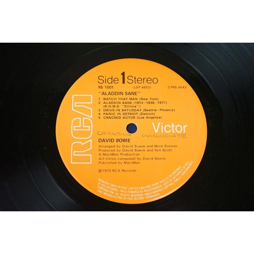 185 - Vinyl - David Bowie Aladdin Sane (RCA RS 1001) orange RCA label with Victor to right, matrices -37/-... 