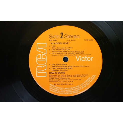 185 - Vinyl - David Bowie Aladdin Sane (RCA RS 1001) orange RCA label with Victor to right, matrices -37/-... 