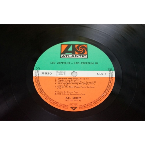 187 - Vinyl - 8 Led Zeppelin LPs to include One (ATL 40031) German press, Two (K40037) green & orange labe... 