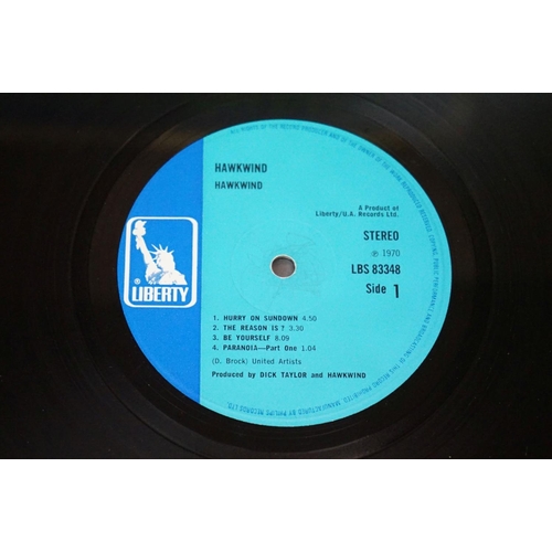 506 - Vinyl & Autograph - Hawkwind - Hawkweed (original UK 1970 1st pressing Blue Liberty Labels, A1/B1 ma... 