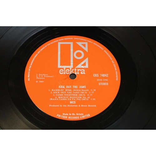 522 - Vinyl - MC5 Kick Out The Jams on Elektra EKS 74042.  Red & silver label, gatefold sleeve.  Tape repa... 