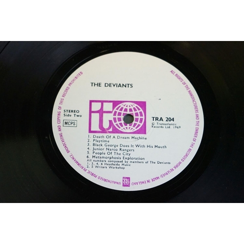 538 - Vinyl - The Deviants Self Titled on Transatlantic Records TRA 204 stereo with mauve and white T labe... 