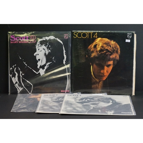 549 - Vinyl - 5 original UK Scott Walker LPs to include Scott 4 Vg/Ex, Scott 2 Vg+/Vg+ (with insert), Scot... 