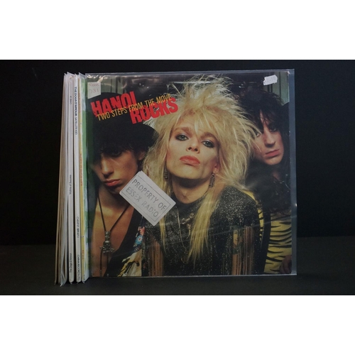 584 - Vinyl – 2 Glam Rock / Hard Rock albums and 8 Limited edition 12” by The Dogs Damour and Hanoi Rocks ... 