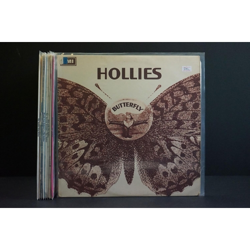 631 - Vinyl - 9 The Hollies LPs to include Butterfly (PCS 7039) Vg+, Evolution (PMC 7022 mono) Vg+, Evolut... 