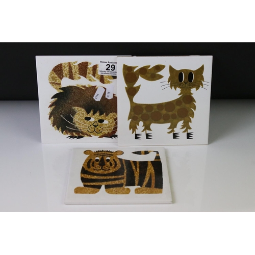 Three Townsend 1960s/70s ceramic animal tiles to include a