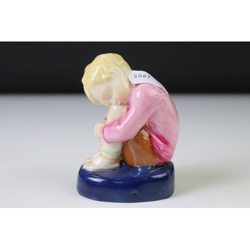 32 - Royal Worcester 'Sleepy Boy' porcelain figure by Margaret Cane, no. 2918, approx 8cm high, together ... 