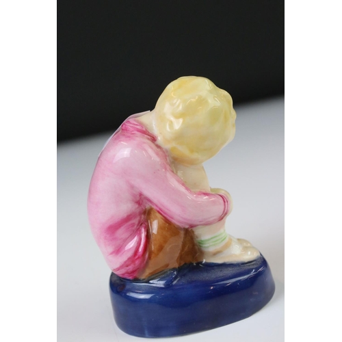 32 - Royal Worcester 'Sleepy Boy' porcelain figure by Margaret Cane, no. 2918, approx 8cm high, together ... 