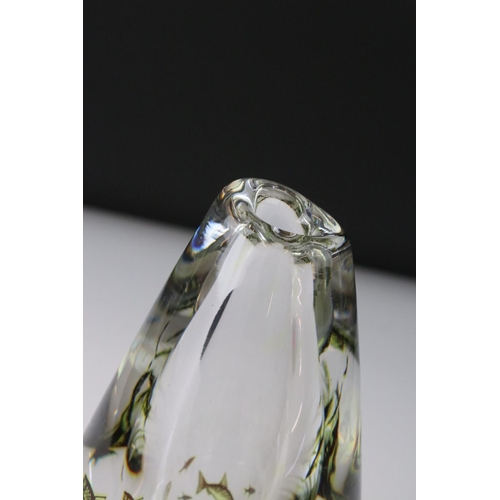 34 - Orrefors clear glass vase by Edvard Hald with fish swimming amongst weed, signed and numbered 545M, ... 