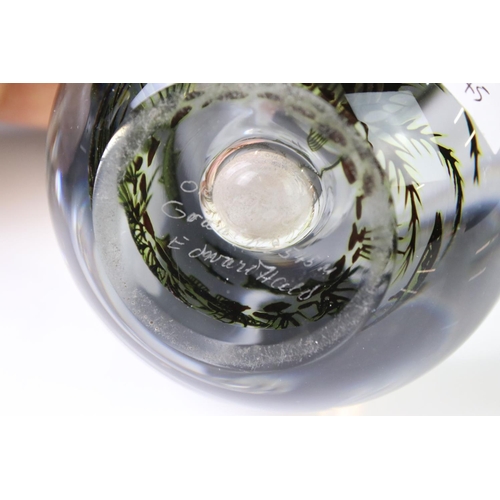 34 - Orrefors clear glass vase by Edvard Hald with fish swimming amongst weed, signed and numbered 545M, ... 