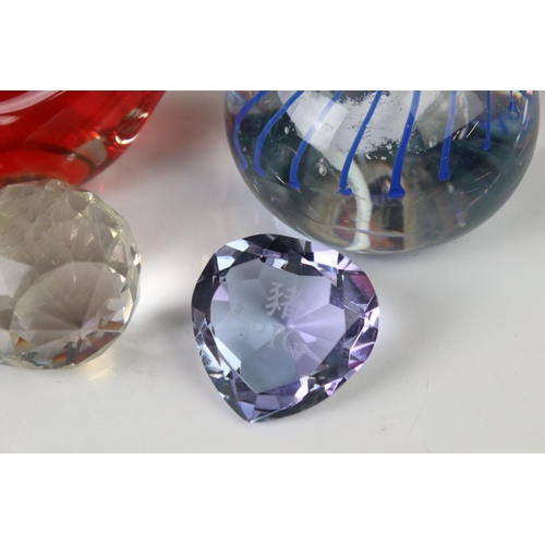 50 - Collection of glass paperweights, to include animals, tea pot etc