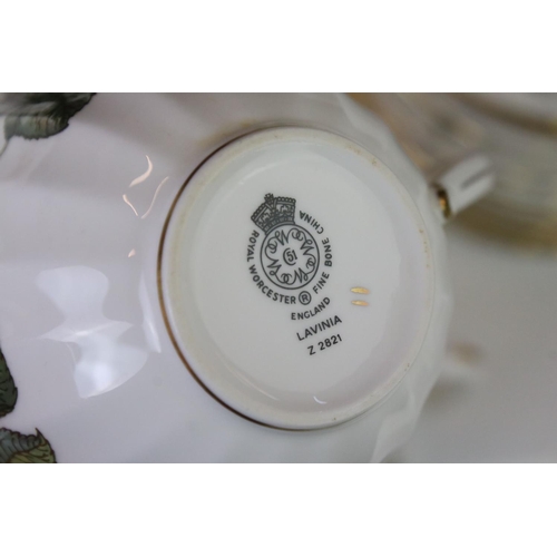 57 - Royal Crown Derby ' Derby Posies ' pattern tea set to include a teapot & cover, 8 teacups, 7 saucers... 