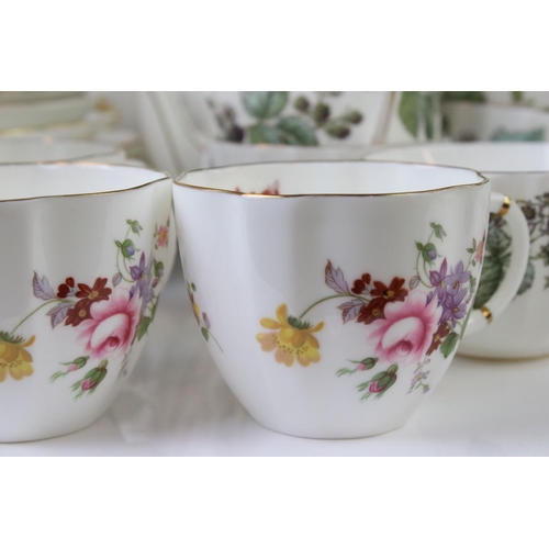 57 - Royal Crown Derby ' Derby Posies ' pattern tea set to include a teapot & cover, 8 teacups, 7 saucers... 