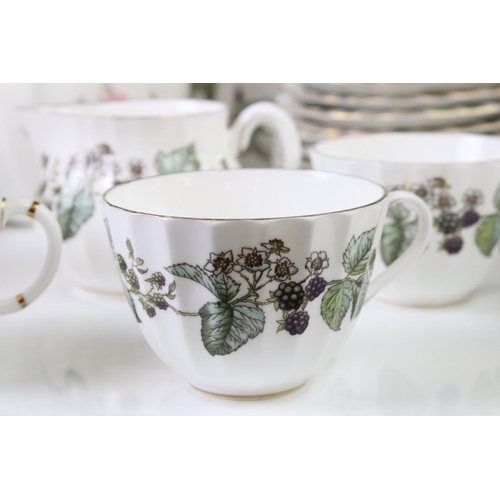 57 - Royal Crown Derby ' Derby Posies ' pattern tea set to include a teapot & cover, 8 teacups, 7 saucers... 