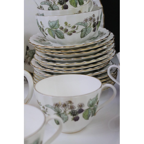 57 - Royal Crown Derby ' Derby Posies ' pattern tea set to include a teapot & cover, 8 teacups, 7 saucers... 
