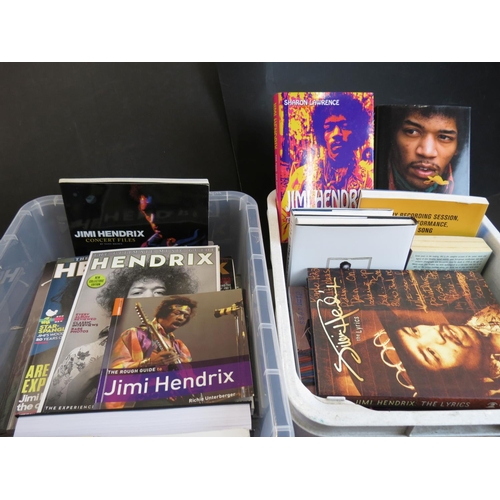 841 - Memorabilia - Large collection of Jimi Hendrix books, plus a few magazines.  Titles include 'From Th... 