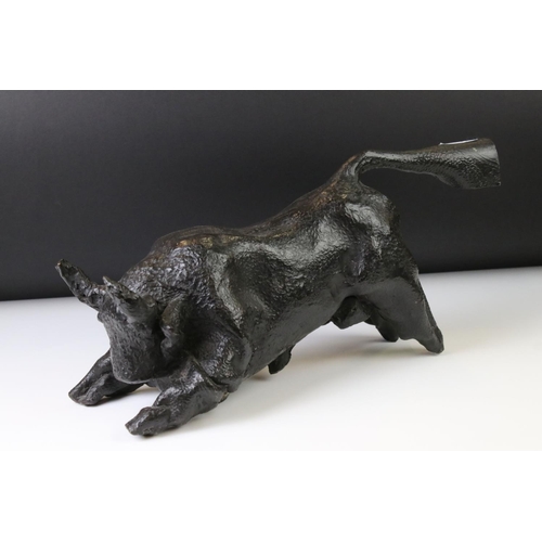133 - Bronze model of a bull by Rhona Stern, South African (1914-1998), height approx. 20cm, purchased at ... 