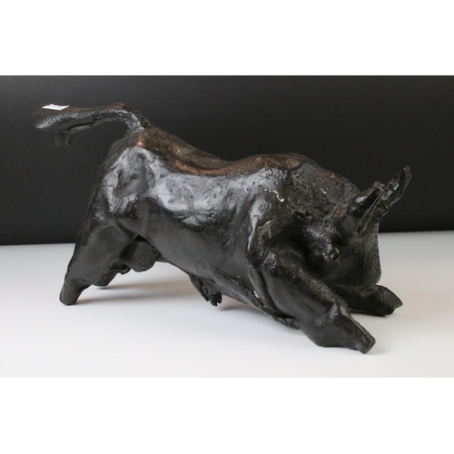 133 - Bronze model of a bull by Rhona Stern, South African (1914-1998), height approx. 20cm, purchased at ... 