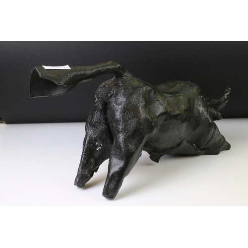 133 - Bronze model of a bull by Rhona Stern, South African (1914-1998), height approx. 20cm, purchased at ... 