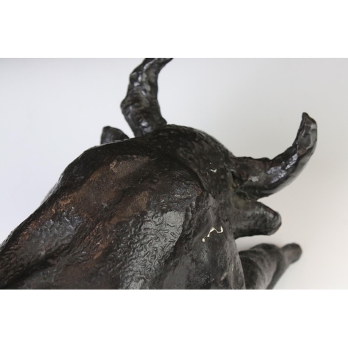 133 - Bronze model of a bull by Rhona Stern, South African (1914-1998), height approx. 20cm, purchased at ... 
