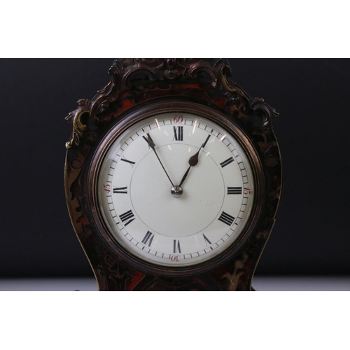 137 - 19th Century French Boulle style Mantle Clock with faux tortoiseshell inlay, gilt metal scrolling mo... 