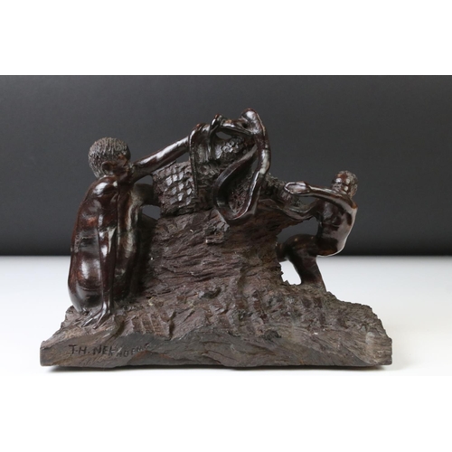 140 - Hendrik Nekhofhe ( South African ) wooden sculpture, approx. 17 x 25 x 21cm. Ex: Everard Read Galler... 