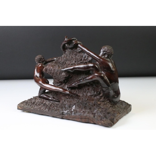 140 - Hendrik Nekhofhe ( South African ) wooden sculpture, approx. 17 x 25 x 21cm. Ex: Everard Read Galler... 