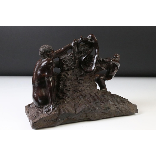 140 - Hendrik Nekhofhe ( South African ) wooden sculpture, approx. 17 x 25 x 21cm. Ex: Everard Read Galler... 