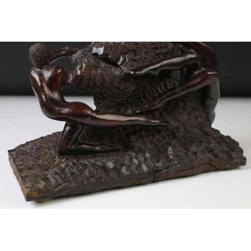 140 - Hendrik Nekhofhe ( South African ) wooden sculpture, approx. 17 x 25 x 21cm. Ex: Everard Read Galler... 