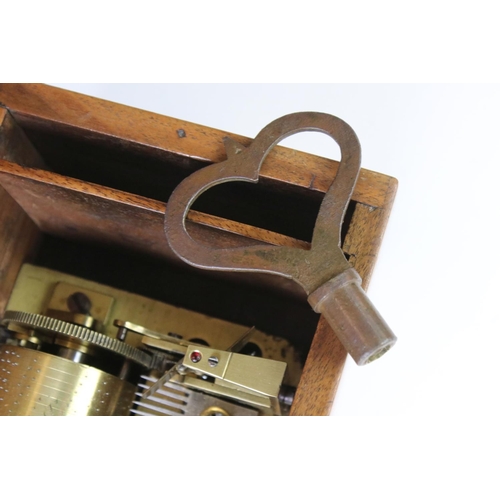 142 - Mid 19th century Swiss cylinder music box by Ducommun Girod, the comb with full teeth, stamped '1106... 