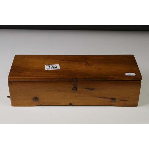 142 - Mid 19th century Swiss cylinder music box by Ducommun Girod, the comb with full teeth, stamped '1106... 